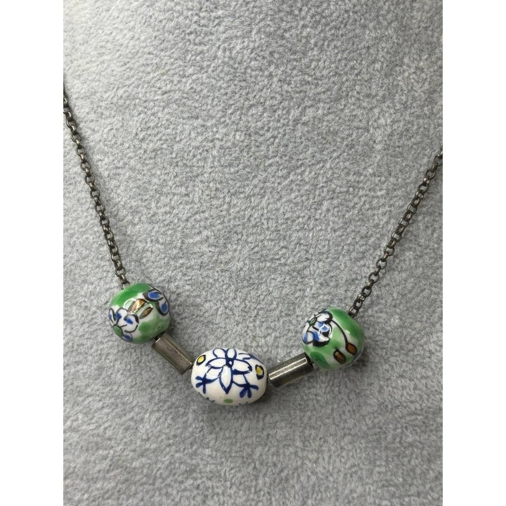 Vintage Glass Beaded Charm Necklace